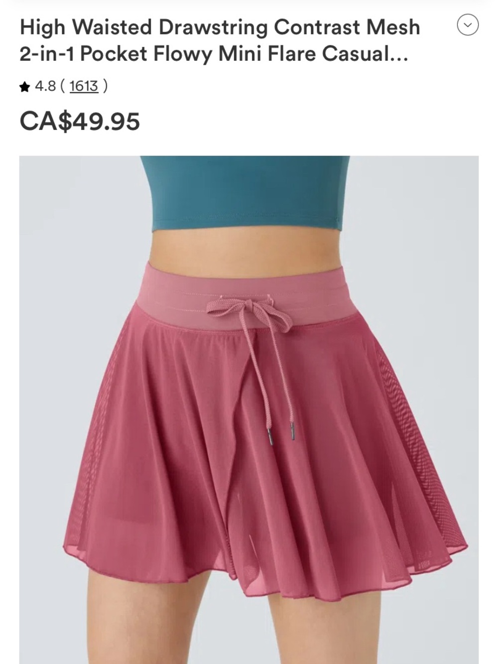 High-Waisted Flowy Active Skort - Halara